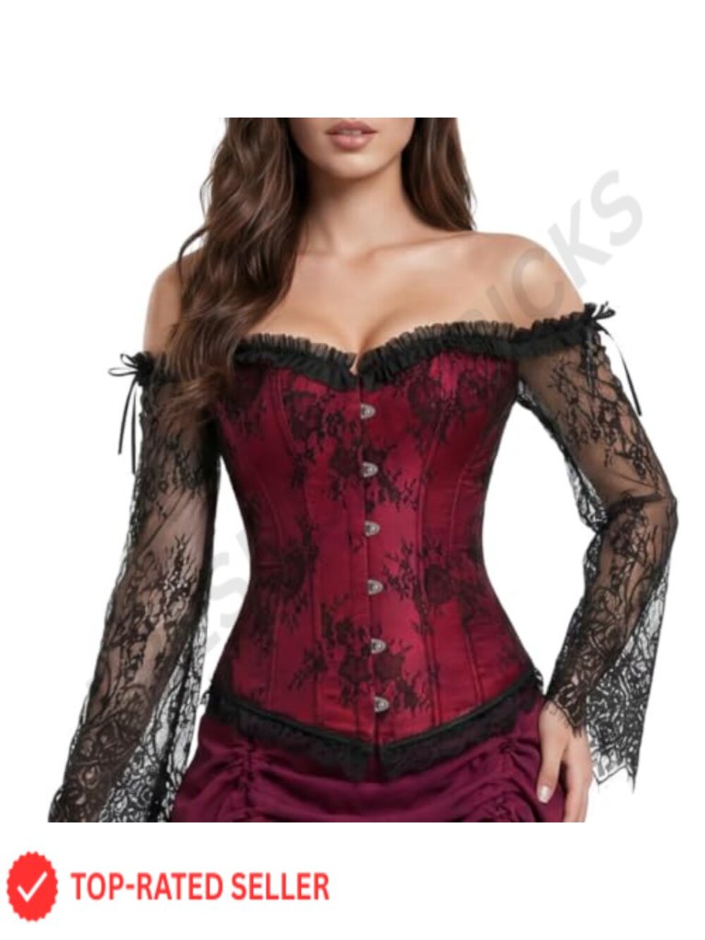 Victorian Lace Corset Top Renaissance Steampunk Costume Bustier